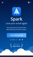 How sparkmailapp.com looks like on a mobile device such as an iPhone.