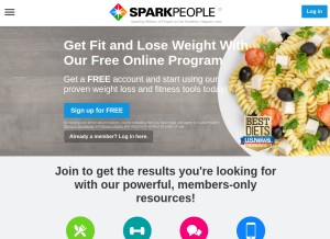 How sparkpeople.com looks like on a tablet such as an iPad.