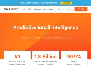 How sparkpost.com looks like on a tablet such as an iPad.