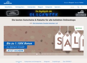How sparwelt.de looks like on a tablet such as an iPad.
