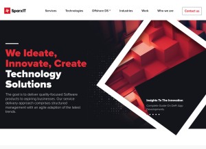 How sparxitsolutions.com looks like on a tablet such as an iPad.