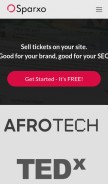 How sparxo.com looks like on a mobile device such as an iPhone.