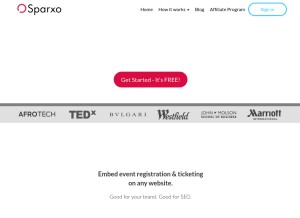 How sparxo.com looks like on a tablet such as an iPad.