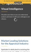How spatialest.com looks like on a mobile device such as an iPhone.