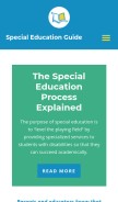 How specialeducationguide.com looks like on a mobile device such as an iPhone.