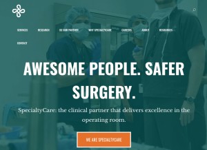 How specialtycaresg.com looks like on a tablet such as an iPad.
