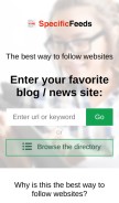 How specificfeeds.com looks like on a mobile device such as an iPhone.