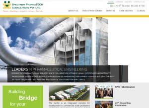 How spectrumpharmatech.com looks like on a tablet such as an iPad.