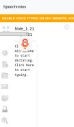 How speechnotes.co looks like on a mobile device such as an iPhone.