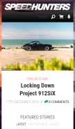 How speedhunters.com looks like on a mobile device such as an iPhone.