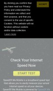 How speedof.me looks like on a mobile device such as an iPhone.
