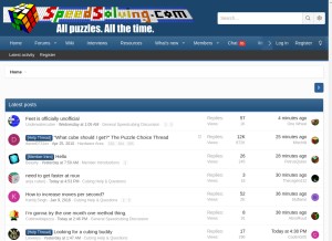 How speedsolving.com looks like on a tablet such as an iPad.