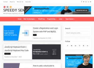 How speedysense.com looks like on a tablet such as an iPad.