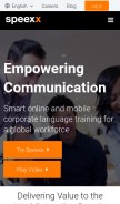 How speexx.com looks like on a mobile device such as an iPhone.