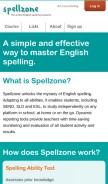 How spellzone.com looks like on a mobile device such as an iPhone.