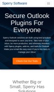 How sperrysoftware.com looks like on a mobile device such as an iPhone.