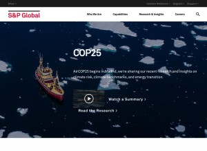 How spglobal.com looks like on a tablet such as an iPad.
