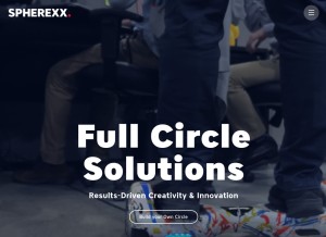 How spherexx.com looks like on a tablet such as an iPad.