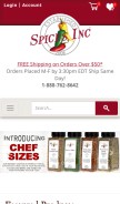 How spicesinc.com looks like on a mobile device such as an iPhone.