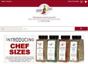 How spicesinc.com looks like on a tablet such as an iPad.