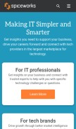 How spiceworks.com looks like on a mobile device such as an iPhone.
