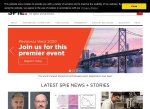 How spie.org looks like on a tablet such as an iPad.