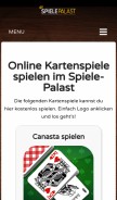 How spiele-palast.de looks like on a mobile device such as an iPhone.