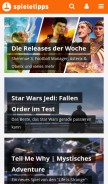 How spieletips.de looks like on a mobile device such as an iPhone.