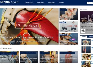 How spine-health.com looks like on a tablet such as an iPad.