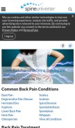 How spineuniverse.com looks like on a mobile device such as an iPhone.