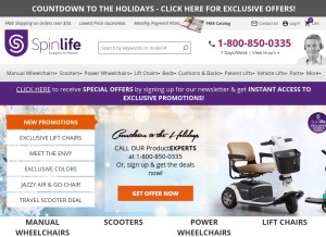 How spinlife.com looks like on a tablet such as an iPad.