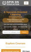 How spinoneducation.com looks like on a mobile device such as an iPhone.