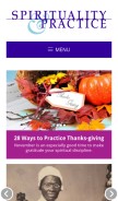 How spiritualityandpractice.com looks like on a mobile device such as an iPhone.