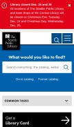 How spl.org looks like on a mobile device such as an iPhone.