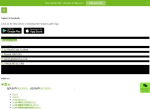 How splashaccess.com looks like on a tablet such as an iPad.