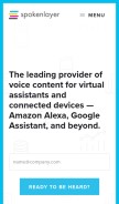How spokenlayer.com looks like on a mobile device such as an iPhone.