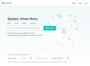 How spokeo.com looks like on a tablet such as an iPad.