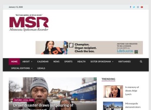 How spokesman-recorder.com looks like on a tablet such as an iPad.