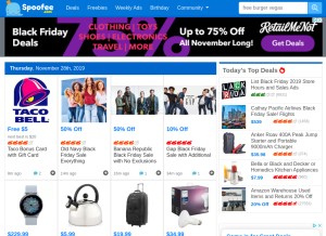 How spoofee.com looks like on a tablet such as an iPad.