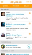 How sporcle.com looks like on a mobile device such as an iPhone.