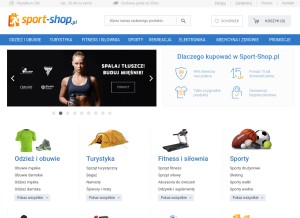 How sport-shop.pl looks like on a tablet such as an iPad.