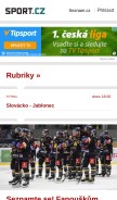 How sport.cz looks like on a mobile device such as an iPhone.