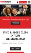 How sportclips.com looks like on a mobile device such as an iPhone.