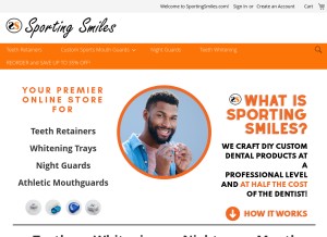 How sportingsmiles.com looks like on a tablet such as an iPad.