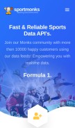 How sportmonks.com looks like on a mobile device such as an iPhone.