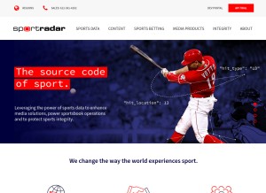 How sportradar.us looks like on a tablet such as an iPad.