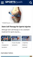 How sports-health.com looks like on a mobile device such as an iPhone.