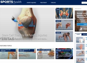 How sports-health.com looks like on a tablet such as an iPad.