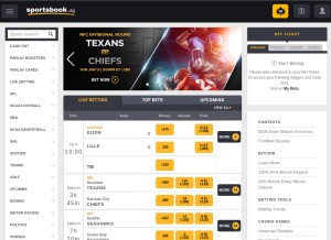 How sportsbook.ag looks like on a tablet such as an iPad.