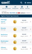 How sportsbookreview.com looks like on a mobile device such as an iPhone.